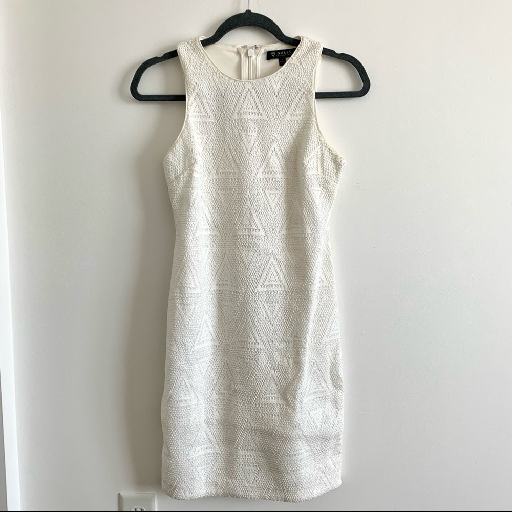 GUESS Sequin Mini Dress White Size S